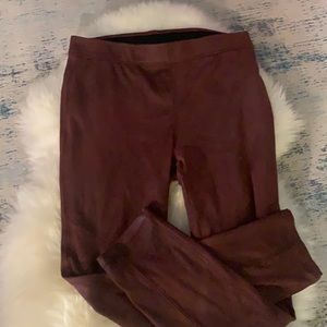 Free People faux leather burgundy leggings